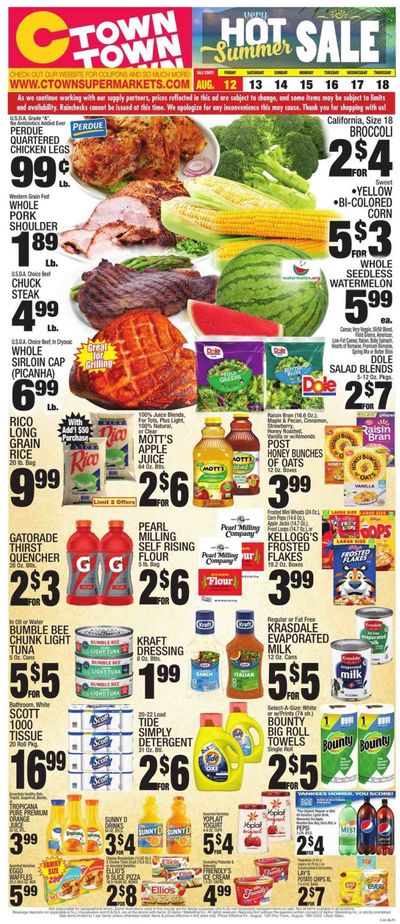 C-Town (CT, FL, MA, NJ, NY, PA) Weekly Ad Flyer Specials August 12 to August 18, 2022