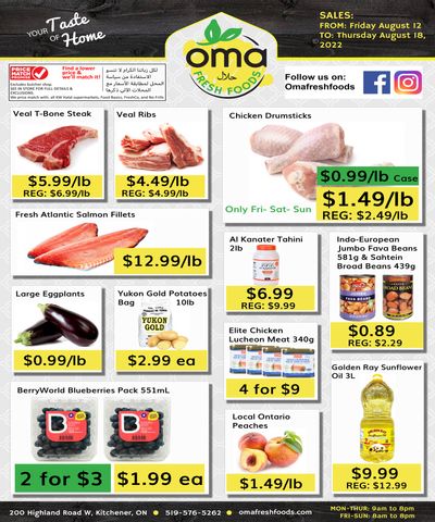 Oma Fresh Foods Flyer August 12 to 18