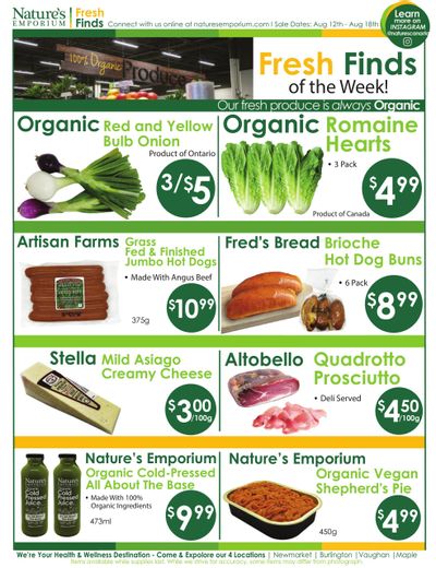 Nature's Emporium Weekly Flyer August 12 to 18