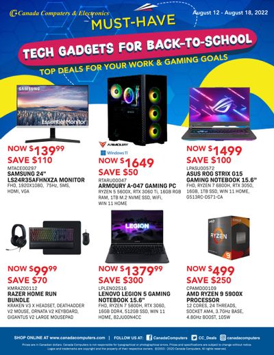 Canada Computers Flyer August 12 to 18