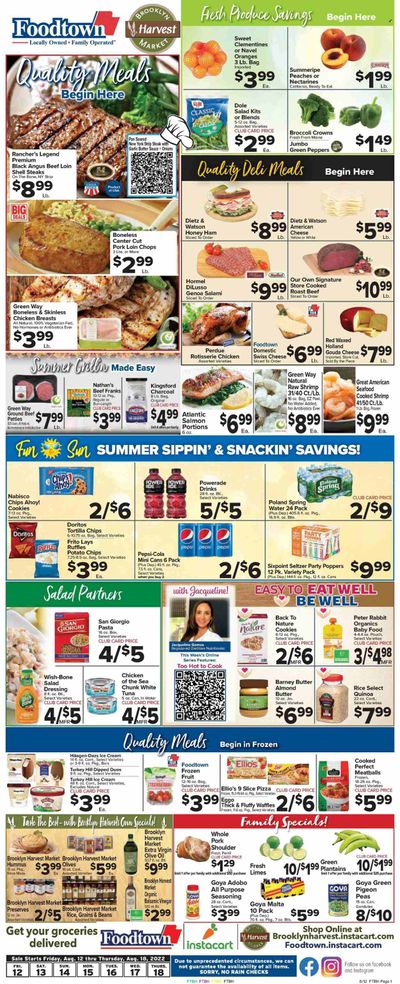 Foodtown (NJ, NY, PA) Weekly Ad Flyer Specials August 12 to August 18, 2022
