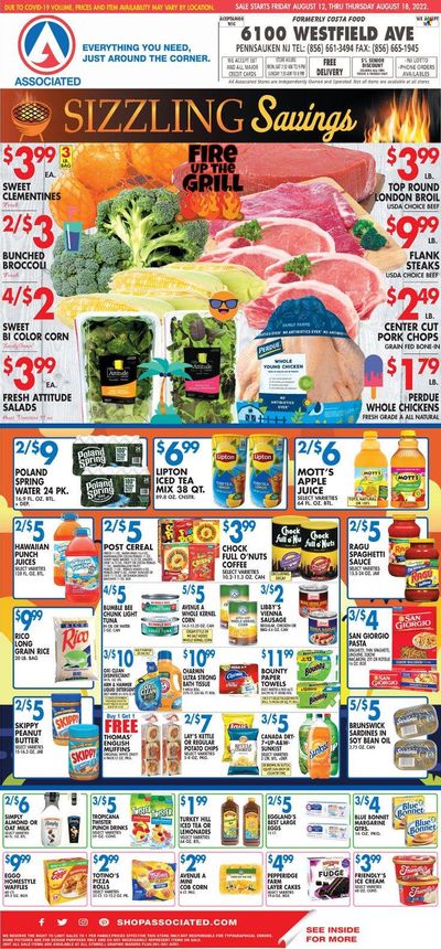 Associated Supermarkets (NY) Weekly Ad Flyer Specials August 12 to August 18, 2022