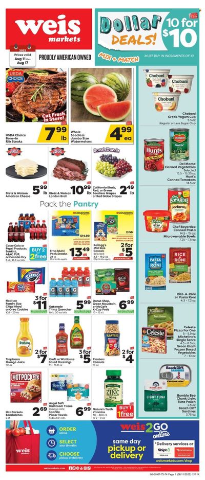 Weis (MD, NY, PA) Weekly Ad Flyer Specials August 11 to August 17, 2022