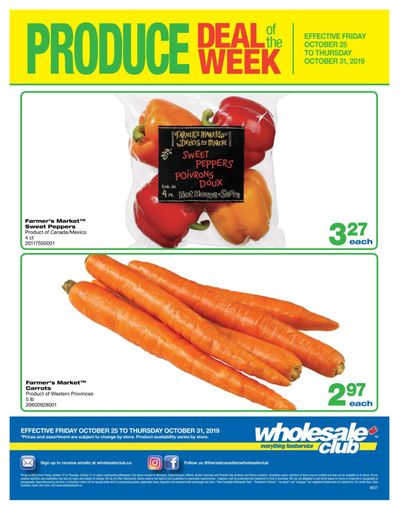 Wholesale Club (West) Produce Deal of the Week Flyer October 25 to 31