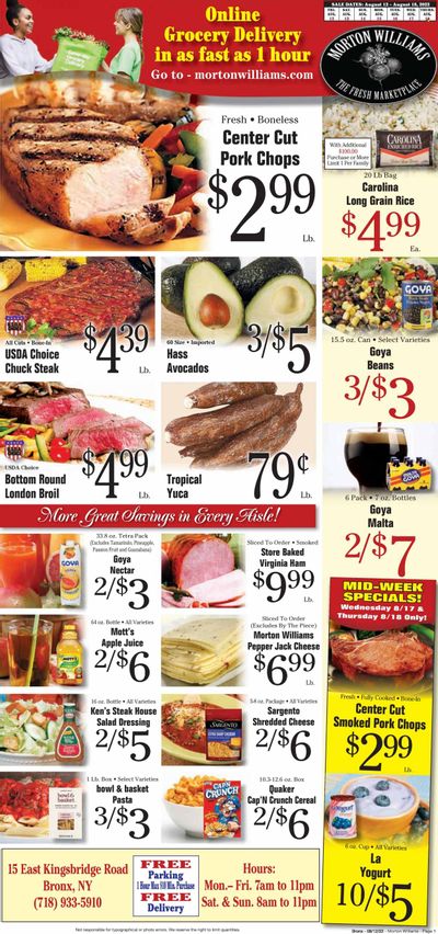 Morton Williams (NY) Weekly Ad Flyer Specials August 12 to August 18, 2022