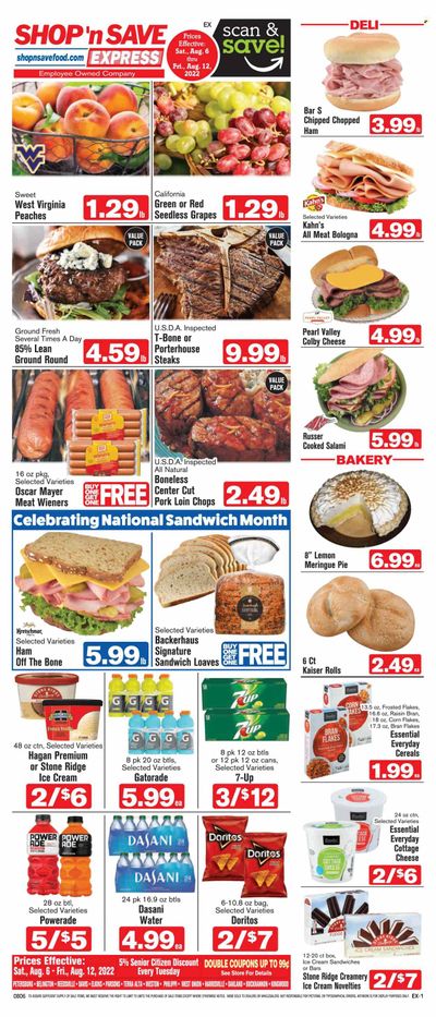Shop ‘n Save Express (MD, PA, WV) Weekly Ad Flyer Specials August 6 to August 12, 2022