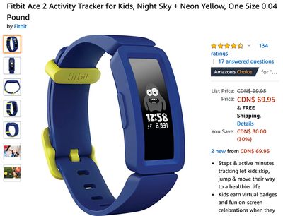 Amazon Canada Deals: Save 30% on Fitbit Ace 2 Activity Tracker for Kids + 30% on AUKEY Bluetooth Speaker + 50% on B.Catcher Earrings + More