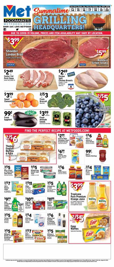Met Foodmarkets Weekly Ad Flyer Specials August 14 to August 20, 2022