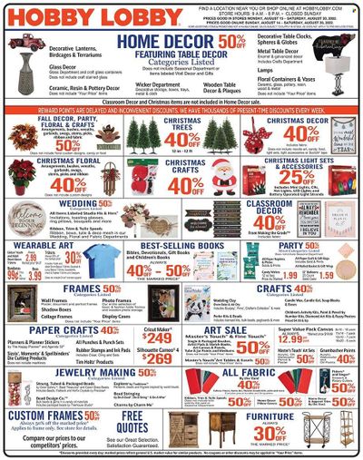 Hobby Lobby Weekly Ad Flyer Specials August 14 to August 20, 2022