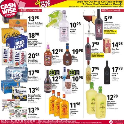 Cash Wise Liquor Only (MN) Weekly Ad Flyer Specials August 14 to August 20, 2022