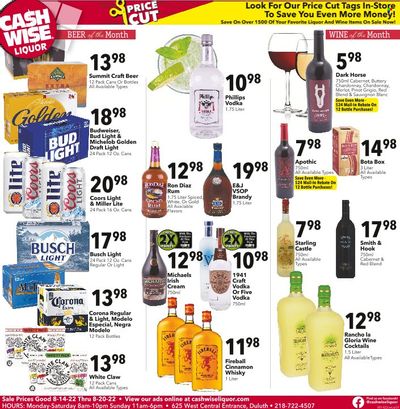Cash Wise Liquor Only (MN) Weekly Ad Flyer Specials August 14 to August 20, 2022