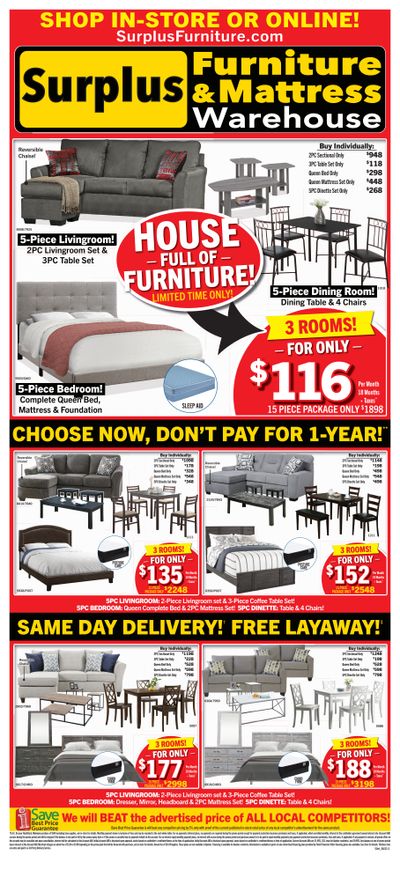 Surplus Furniture & Mattress Warehouse (Peterborough) Flyer August 15 to 28