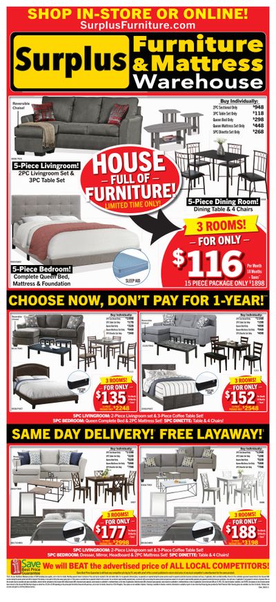 Surplus Furniture & Mattress Warehouse (Kitchener) Flyer August 15 to 28