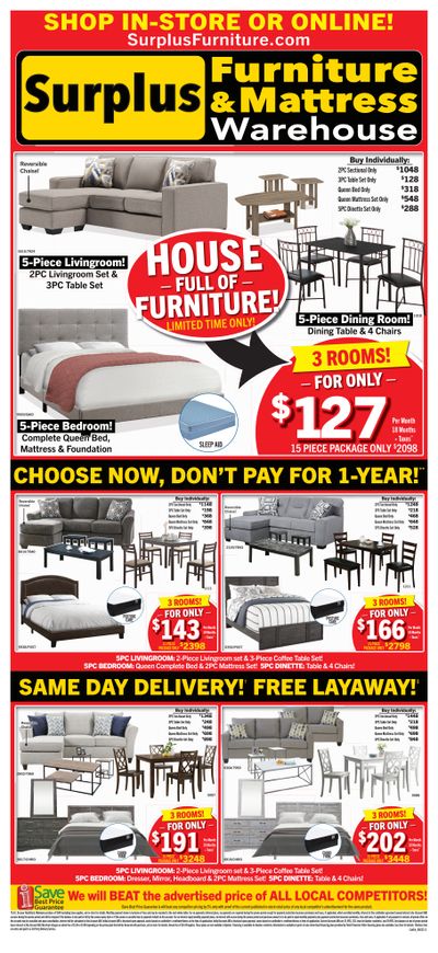 Surplus Furniture & Mattress Warehouse (Edmonton) Flyer August 15 to 28