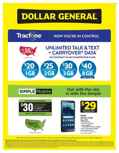 Dollar General Weekly Ad Flyer Specials August 14 to September 17, 2022