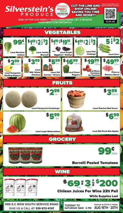 Silverstein's Produce Flyer August 16 to 20