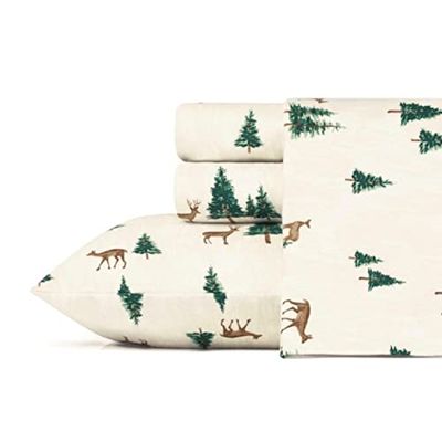 Eddie Bauer - Flannel Collection Cotton Bedding Sheet Set, Pre-Shrunk & Brushed for Extra Softness, Comfort, and Cozy Feel, King, Deer Hollow $70.7 (Reg $86.88)