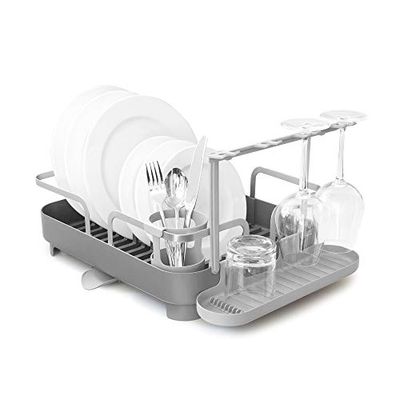 Umbra Holster Dish Rack– Molded Plastic Dish Drying Rack with Drainage Spout, Charcoal $22.67 (Reg $52.00)