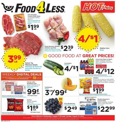 Food 4 Less (CA) Weekly Ad Flyer Specials August 17 to August 23, 2022