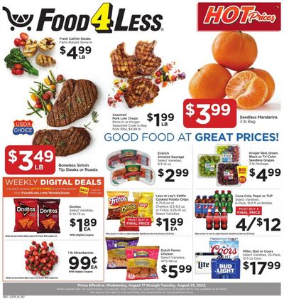 Food 4 Less (IN) Weekly Ad Flyer Specials August 17 to August 23, 2022