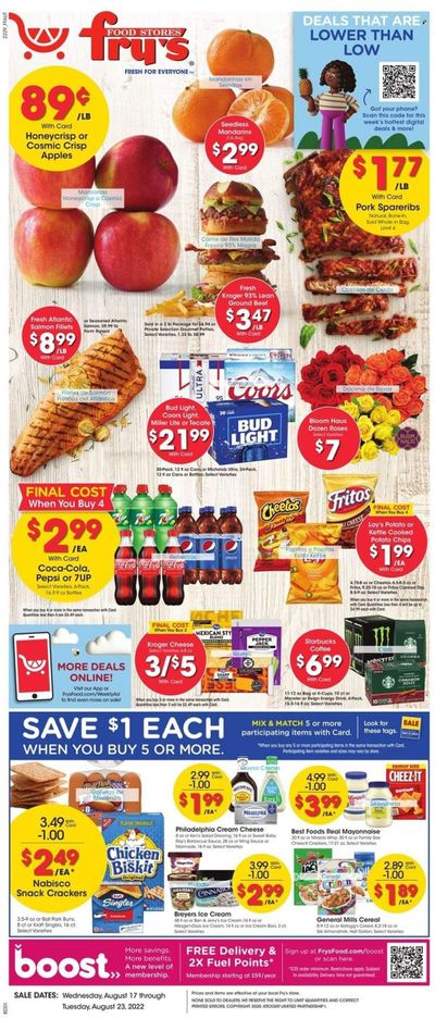 Fry’s (AZ) Weekly Ad Flyer Specials August 17 to August 23, 2022