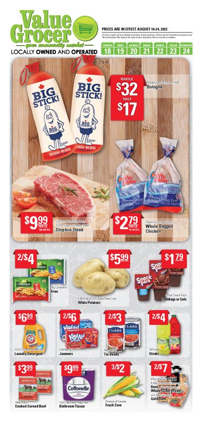 Value Grocer Flyer August 18 to 24