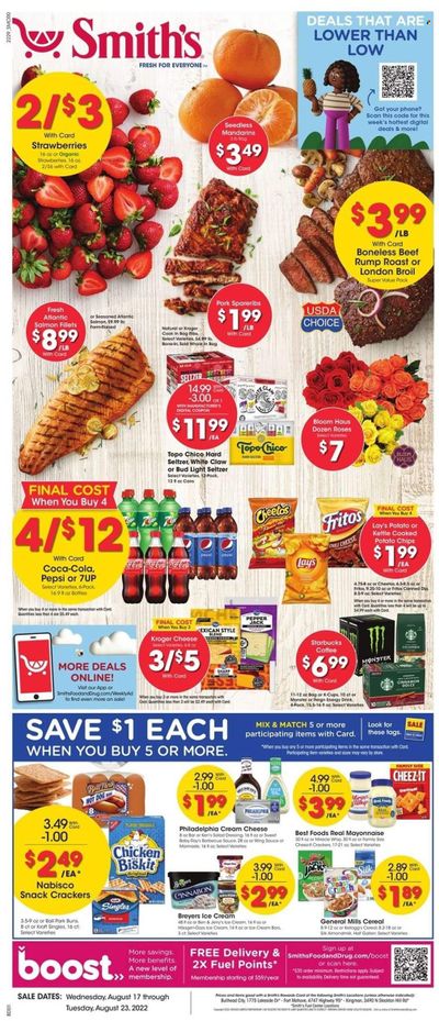 Smith's (AZ, ID, MT, NM, NV, UT, WY) Weekly Ad Flyer Specials August 17 to August 23, 2022