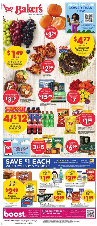Baker's (NE) Weekly Ad Flyer Specials August 17 to August 23, 2022