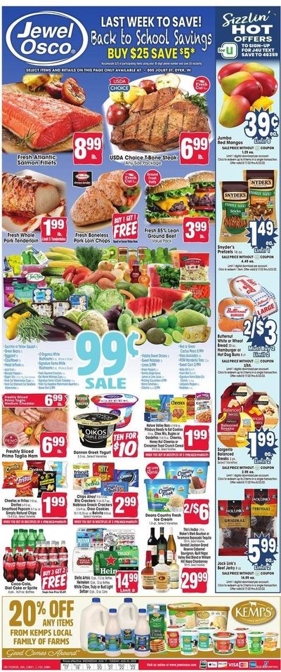 Jewel Osco (IN) Weekly Ad Flyer Specials August 17 to August 23, 2022