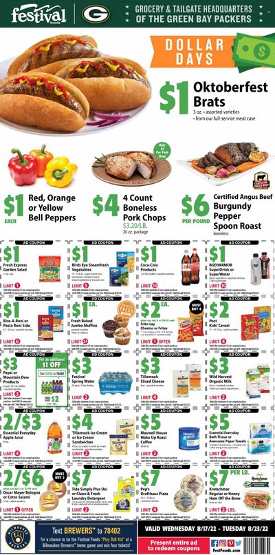 Festival Foods (WI) Weekly Ad Flyer Specials August 17 to August 23, 2022