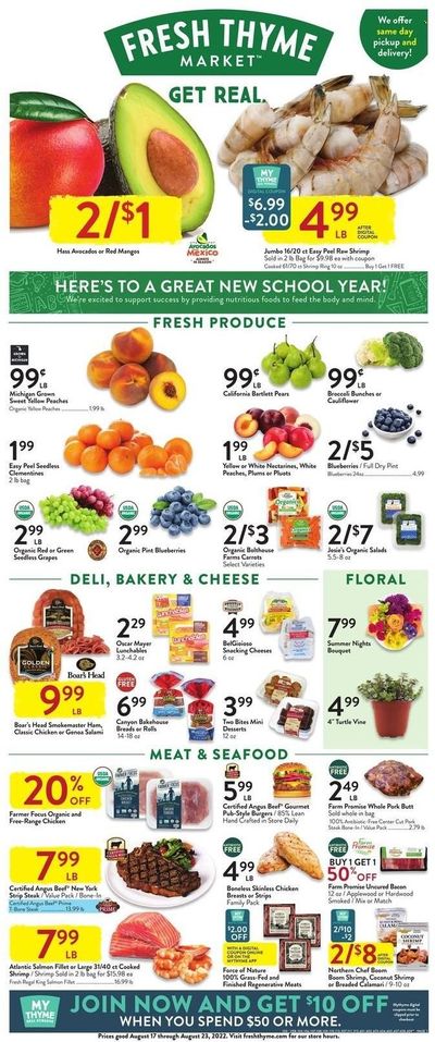 Fresh Thyme Weekly Ad Flyer Specials August 17 to August 23, 2022