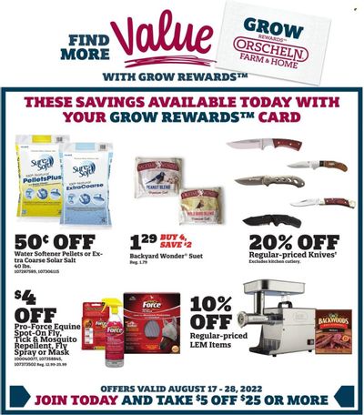 Orscheln Farm and Home (IA, IN, KS, MO, NE, OK) Weekly Ad Flyer Specials August 17 to August 28, 2022