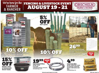 Orscheln Farm and Home (IA, IN, KS, MO, NE, OK) Weekly Ad Flyer Specials August 19 to August 21, 2022