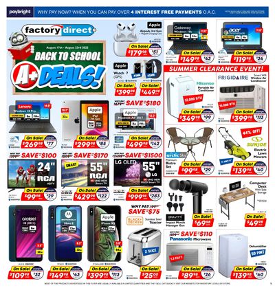 Factory Direct Flyer August 17 to 23