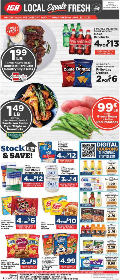IGA (IN) Weekly Ad Flyer Specials August 17 to August 23, 2022 IGA (IN) Weekly Ad Flyer Specials August 17 to August 23, 2022