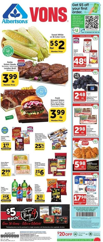 Vons (CA) Weekly Ad Flyer Specials August 17 to August 23, 2022 Vons (CA) Weekly Ad Flyer Specials August 17 to August 23, 2022