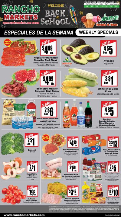 Rancho Markets (UT) Weekly Ad Flyer Specials August 16 to August 22, 2022