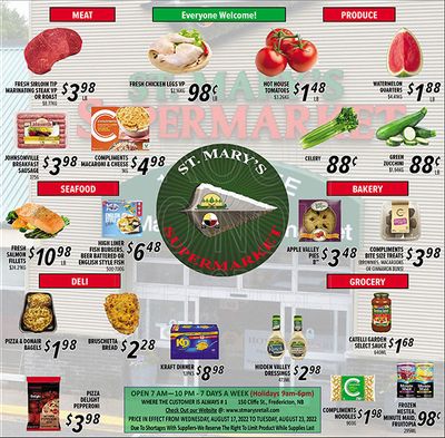 St. Mary's Supermarket Flyer August 17 to 23