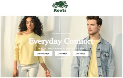 Roots Canada Spring Collection Sale: Save 20% Off + FREE Shipping On Everything Sitewide