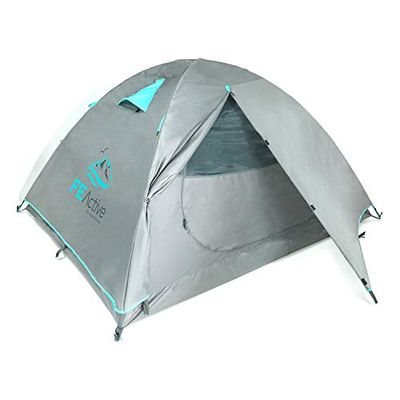 FE Active 4 Person Tent - Four Season 3-4 Man with 3000mm Waterproof Rip-Stop, Full Rainfly, Aluminum Poles Adult Tent for All Year Camping, Backpacking, Hiking, Travel | Designed in California, USA $127.49 (Reg $165.00)