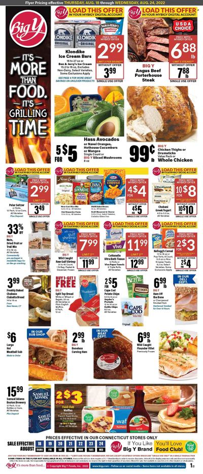 Big Y (CT, MA) Weekly Ad Flyer Specials August 18 to August 24, 2022