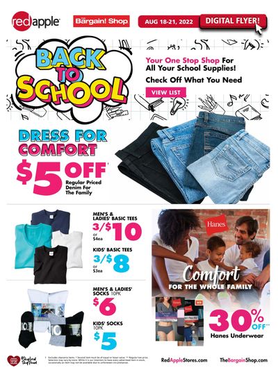 The Bargain Shop and Red Apple Stores Flyer August 18 to 21