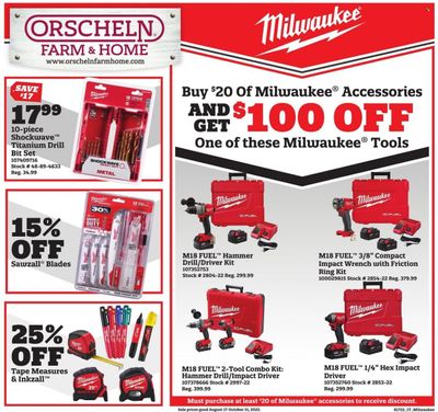 Orscheln Farm and Home (IA, IN, KS, MO, NE, OK) Weekly Ad Flyer Specials August 17 to October 31, 2022