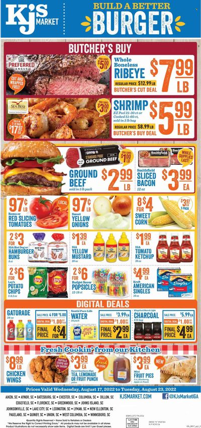 KJ´s Market (GA, SC) Weekly Ad Flyer Specials August 17 to August 23, 2022