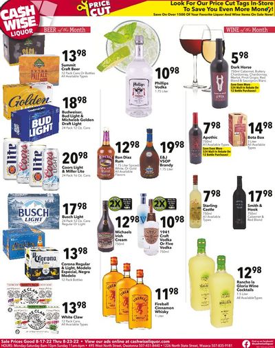 Cash Wise Liquor Only (MN) Weekly Ad Flyer Specials August 17 to August 23, 2022