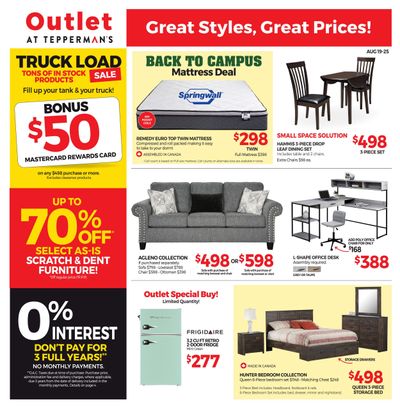 Outlet at Tepperman's Flyer August 19 to 25
