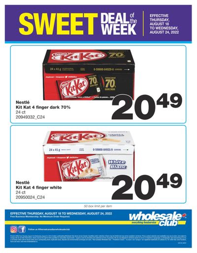 Wholesale Club Sweet Deal of the Week Flyer August 18 to 24