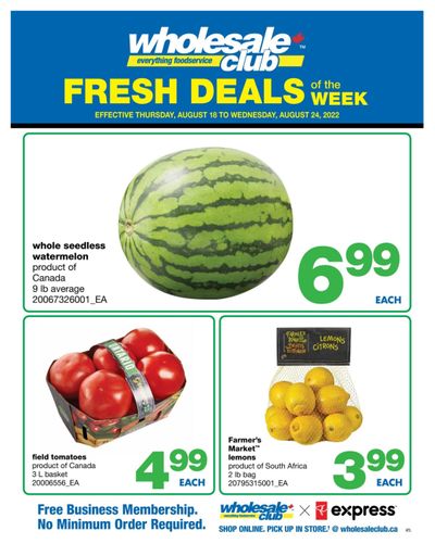 Wholesale Club (Atlantic) Fresh Deals of the Week Flyer August 18 to 24