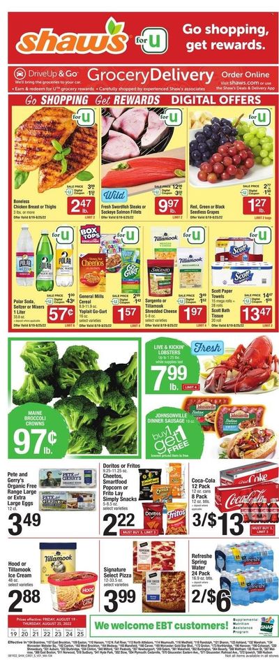 Shaw’s (MA, ME, NH, RI, VT) Weekly Ad Flyer Specials August 19 to August 26, 2022