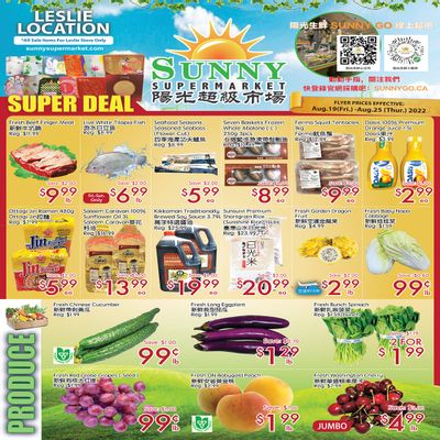 Sunny Supermarket (Leslie) Flyer August 19 to 25